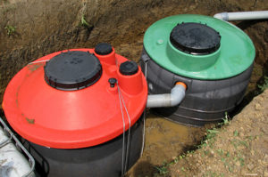 Septic system installation in home owner yard